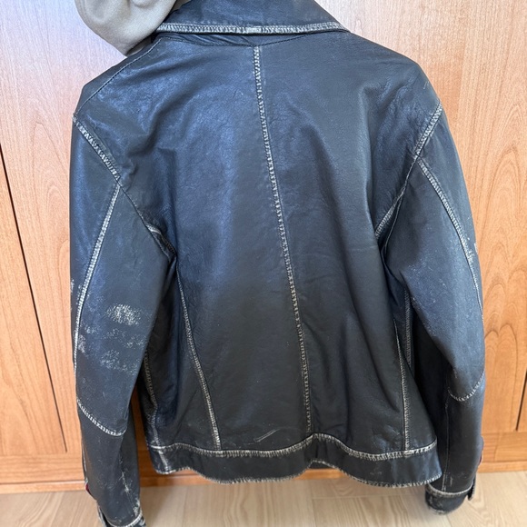 Vintage Motorcycle biker Leather Jacket unisex Fabric Life - Picture 11 of 16